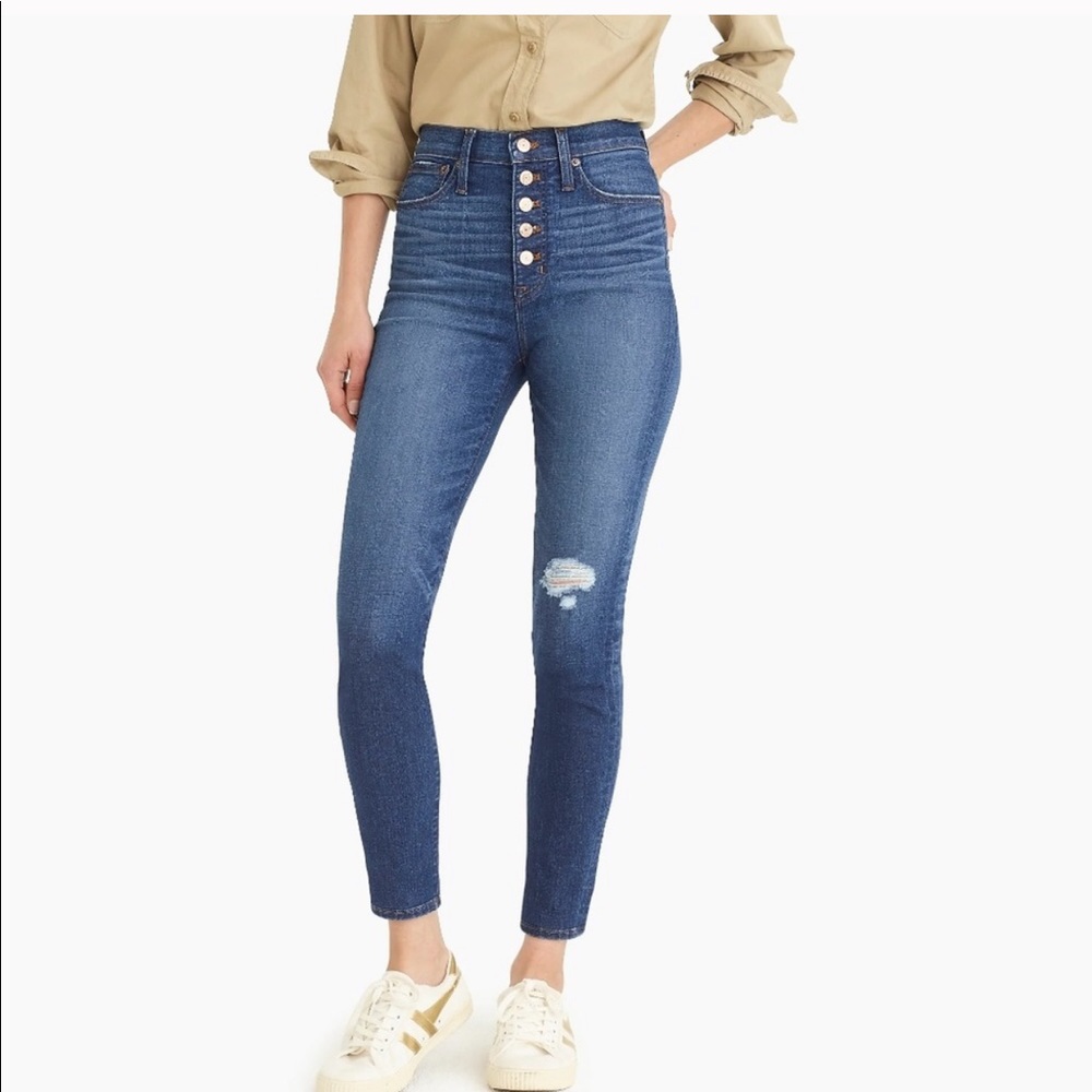10” Highest Rise Button Fly Toothpick Jeans